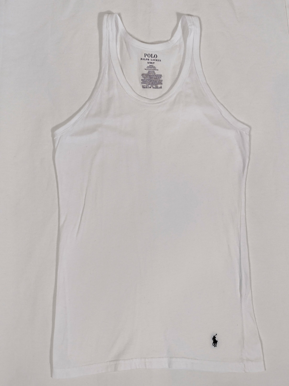 Polo Ralph Lauren White Cotton Slim Fit Classic Undershirt Tank Men's Size Small